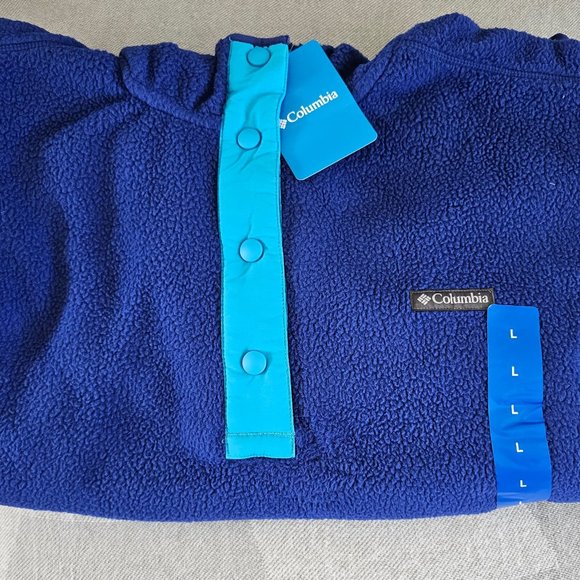 Columbia Ladies' Snap Fleece Hoodie, L: Blue (Dark Sapphire), FREE SHIPPING - Picture 8 of 8